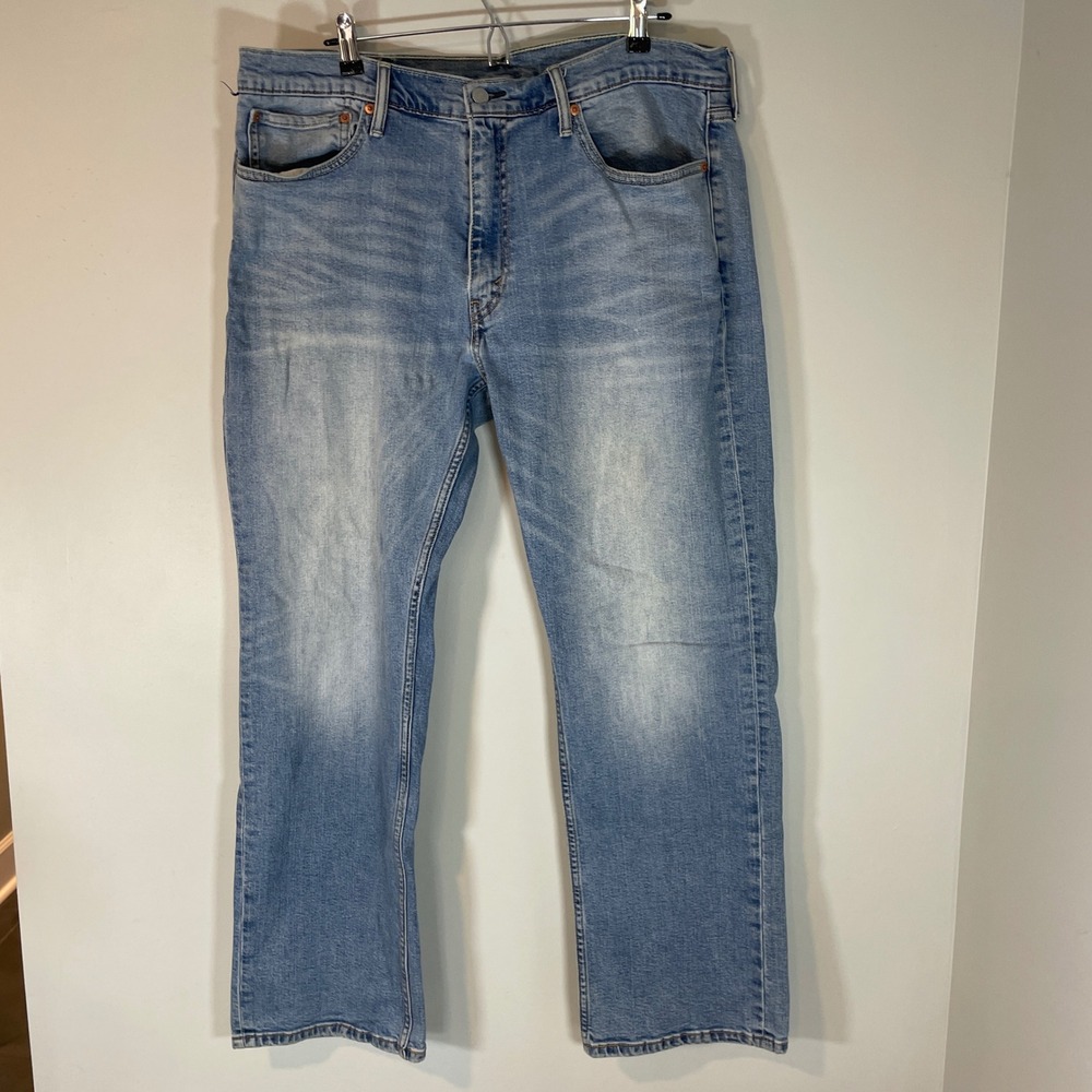 Levis 559 Relaxed Straight Leg Mens Jeans 38x32 Light Wash Blue Denim Faded Look